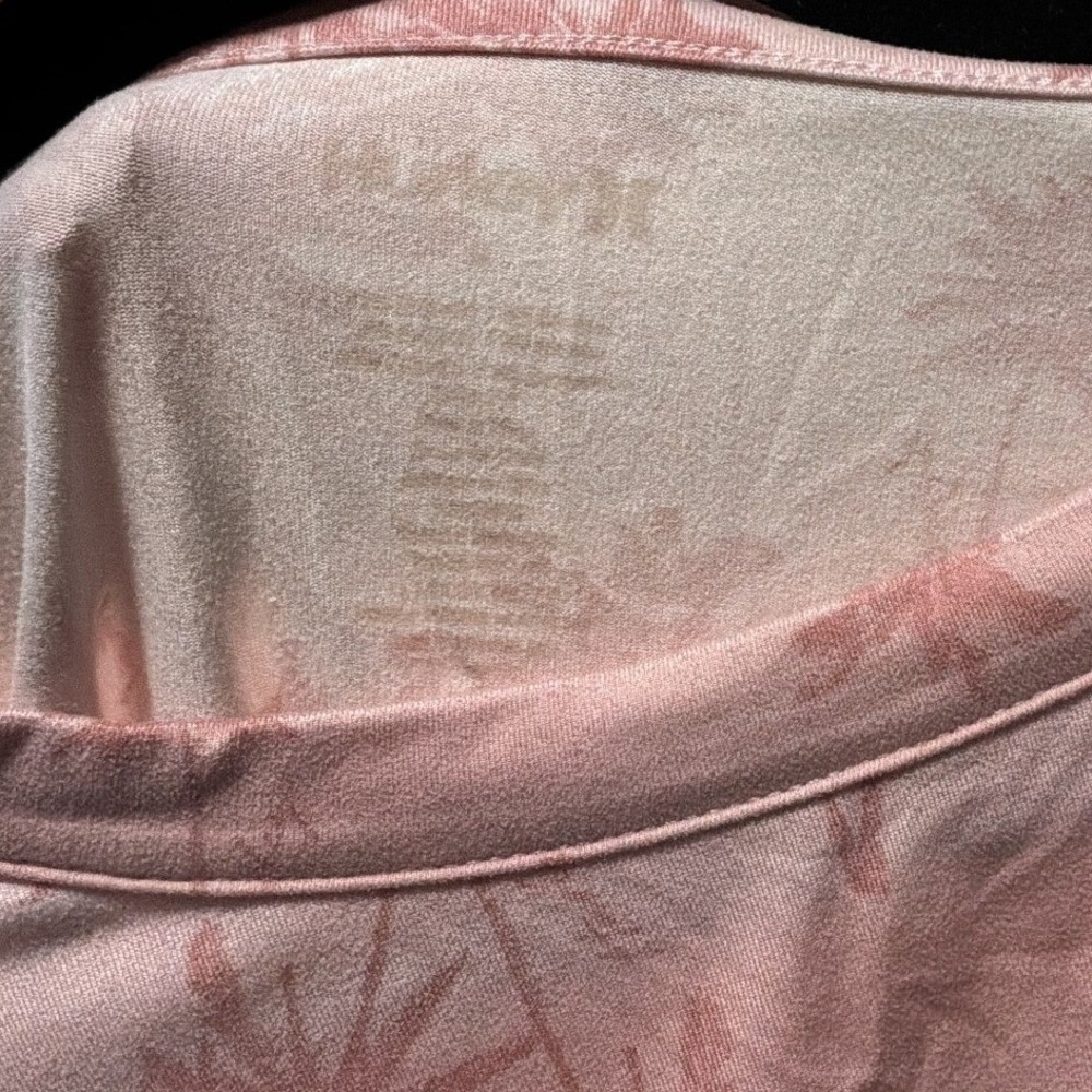 Hurley Women's M Pink Palm Tree Print Long Sleeve Relaxed Beach Top - Picture 3 of 4